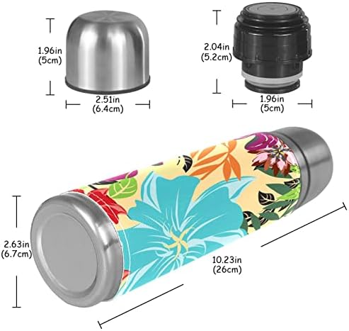 Izolirana boca vode boce od nehrđajućeg čelika boca za vodu metalna boca vode, havajski cvjetni cvjetni tropski