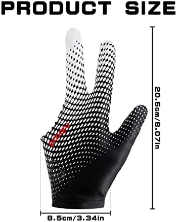 Anronch 3 otvoreni prsti Bilijar rukavice rukavice Cue rukavice, protiv klizanja i prozračne snooker rukavice izdržljive rastezljive
