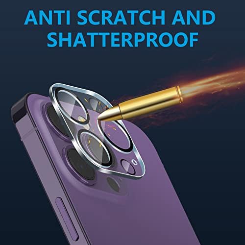 [3 pakovanje] Hierusre zaštita sočiva kamere za iPhone 14 Pro/iPhone 14 Pro Max, kaljeno staklo, podrška za noćno snimanje, Ultra