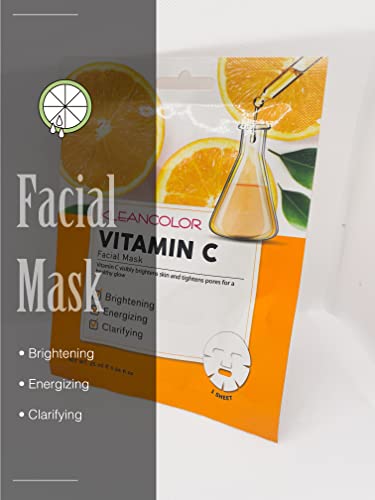 Kleancolor Posvjetljivanje Vitamina-C Listova Maske Za Lice Korejski Beauty-3 Pakovanje