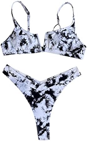 Ženski Bikini Kupaći kostimi srednjeg rasta cvjetni & nbsp;štampani kupaći kostimi na plaži Pertlaju brazilske tange Push Up 2 komadni kupaći kostimi