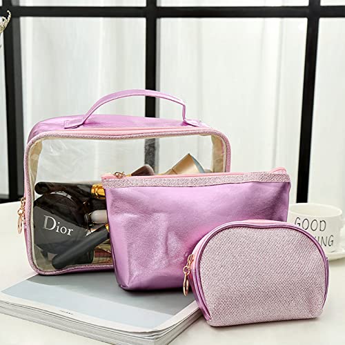 Subang 3 Pack provjerena torba za šminku Toaletna torba Travel torba Portable kozmetičke torbe za šminkanje četkica Vreća vodootporna