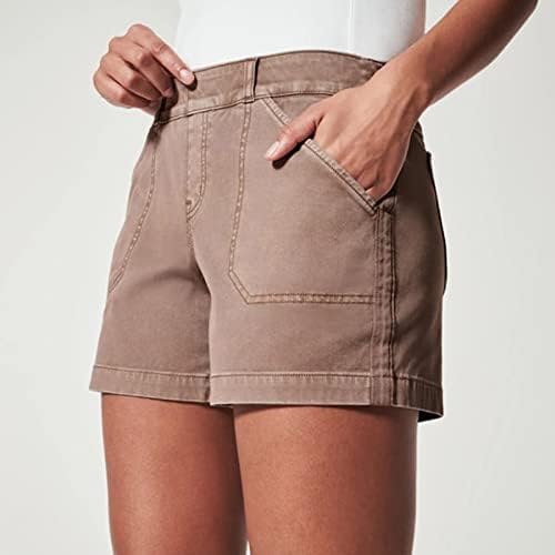 Zlovhe Womens Ljetne kratke hlače, ženski meki niz Twill kratki bočni džepovi mekani osjećaj bez dugmeta i bez patentnih patentnih patka