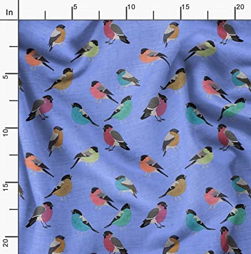 Soimoi plava pamučna Poplin tkanina Rufous Flycatcher Bird Print tkanina za šivanje BTY širine 58 inča