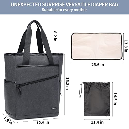 Dofasayi ruksak za pelena s promjenom pad multifunkcijske torbe za bebe za mama tata, vodootporne turističke torbe velikog kapaciteta za dječake, mama torba sa trakama na ramenu, sive