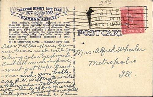 Novi dom Thornton & Maly Bolnica Kansas City, Missouri MO originalni antički razglednica