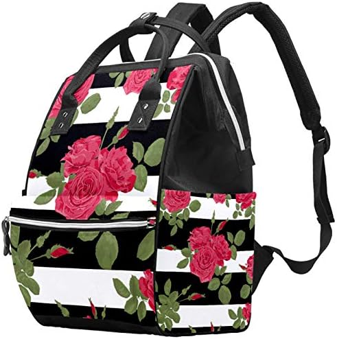 Cvjetni crveni ruže uzorak sa horizontalnim prugama pelena za ruksak ruksake promjene torbe