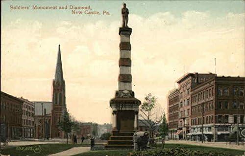Monument i dijamant Novi dvorac, Pennsylvania PA Originalna antička razglednica