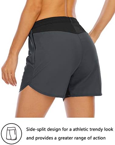 Xieerduo Ženska kratke hlače za vježbanje sa mrežama sa mrežnim oblogom džepova sa patentnim zatvaračem Teretana Brzi suši