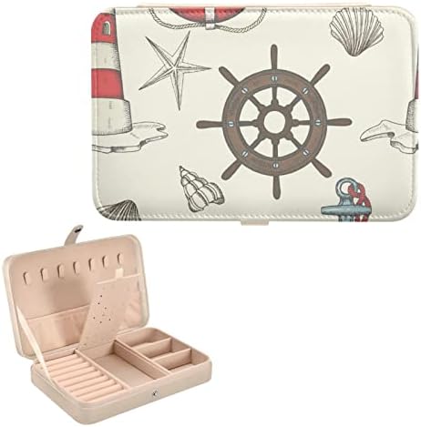 innewgogo Nautical Anchor mala kutija za nakit PU Koža Organizator nakita Travel Mini pokloni torbica za ogrlicu