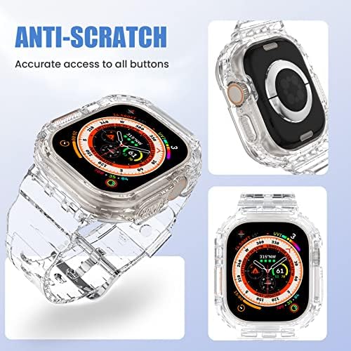 Goton kompatibilan za Apple Watch Band, kristalno jasne trake za Apple Watch seriju se 8 7 6 5 4 3 2 1, Sportska narukvica sa zaštitnom