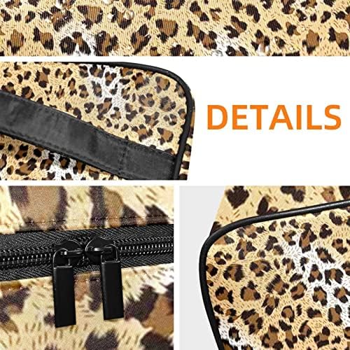 Tbouobt vrećica za šminku patentno torbica Travel Kozmetički organizator za žene i djevojke, modni leopard Print Modern