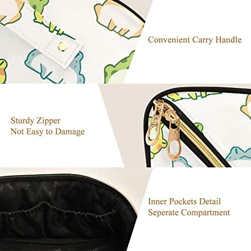 Zauya Cartoon žaba Portable Torba za šminkanje otvara se za jednostavan pristup, putničku kozmetičku torbu velikog kapaciteta, toaletnu