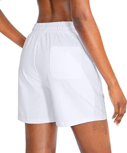 Santiny ženske pamučne kratke hlače 5 '' Lounge Yoga kratke hlače dres znojene Bermuda Hlače za žene hodanje atletika sa džepovima