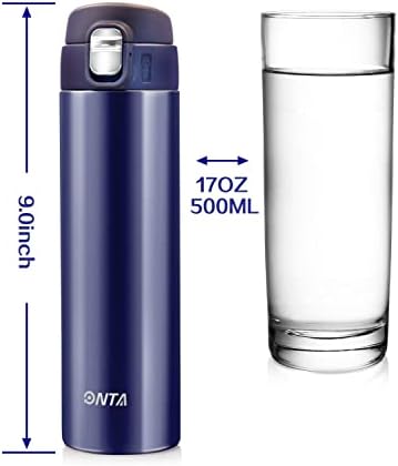 ONTA izolirana vakuum boca za sportsku vodu, 17oz / 500ml čuva hladno 20h, vruće 12h boce od nehrđajućeg čelika i propuštanja Termos