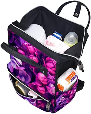 Blossom Lilac Purple Cvjetni pelenijski torbe ruksak s promjenom vrećica za dječje djevojke Dječje mame torba