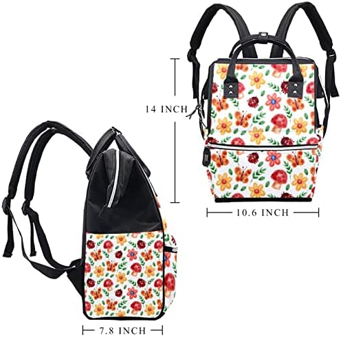 Vodeni cvjetovi Insekti Pelenijski torbi Ruksak Baby Nappy Promjena torbe Multi funkcija Veliki kapacitet Travel Bag