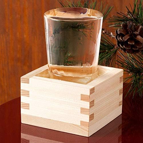 Japanbargain 2729x2, Sake Masu Sake Cup Hinoki Wood Japanski Cypress Sake Made u Japanu, Fuku, 4 oz, set od 2