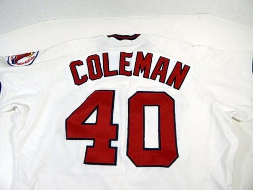 1988 California Angels Coleman 40 Igra Polovni bijeli dres SAD Zastava REM DP14401 - Igra Polovni MLB dresovi