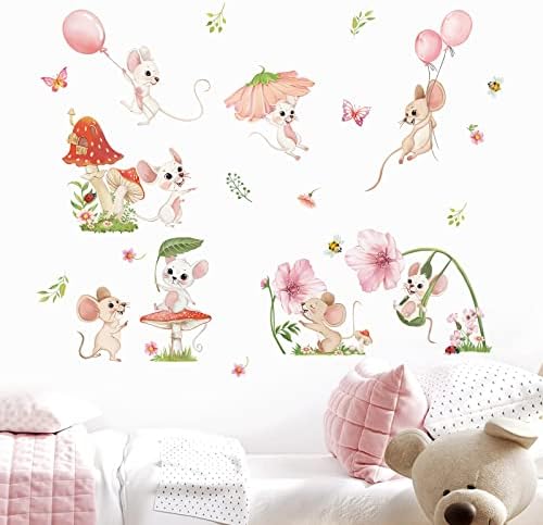 wondever balloon Flying Animals zidne naljepnice miš cvijeće oguliti i zalijepiti zid umjetničke naljepnice za dječje dječje dječje