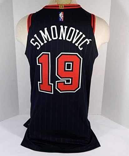 2021-22 Chicago Bulls Marko Simonovic 19 Igra Polovna izjava o crnom dresu ED 75 - NBA Igra koja se koristi