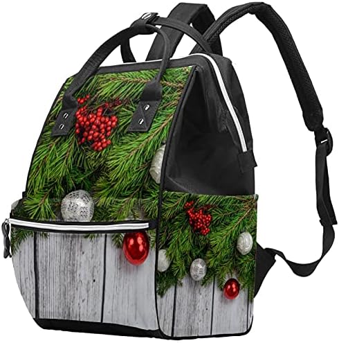 Božićna kugla Xmas Tree Grey drvene teksturne torbe ruksak back kašika za promjenu torbe za promjene multi funkcije Veliki kapacitet