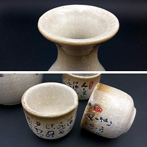 Set 5 komada, s kineskom drevnom poezijom, bijelim keramičkim čašicama, čudnoj teksturi, za hladno / toplu / shochu / čaj 21223