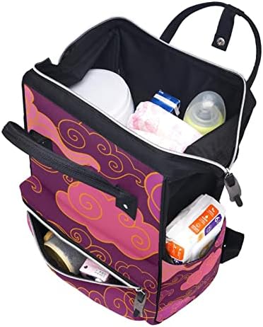 Tradicionalni orijentalni ljubičasti oblaci uzorak pelena ruksak ruksak babdne torbe za promjenu multi funkcije Velika kapacitet putnička