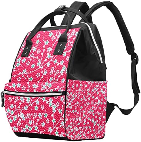 Japanske torbe za cvijetu od trešnje Mammmy Tote torbe s višenamjenski ruksak za putovanja, stilski ruksak u školi