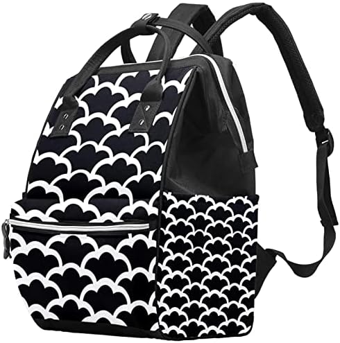 Bijeli i bijeli japanski val motif ruksak ruksak babdene torbe za promjenu od naziva Multi funkcija Veliki kapacitet Putna torba