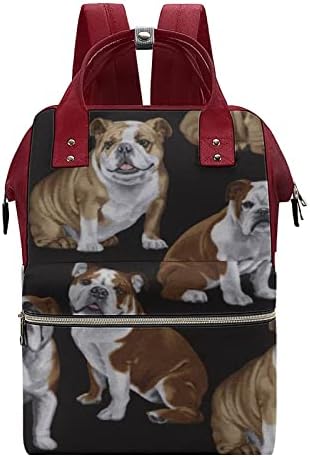 FunnyStar Bulldog psi tiskali su torbe za pelenu Baby Bagpack Nappy torbe vodootporne turističke torbe za mamu i tatu
