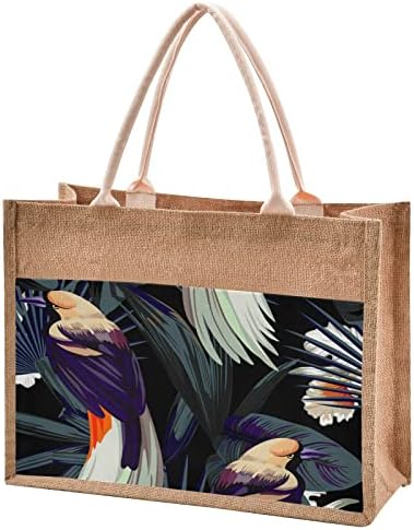 Sinestour palmino lišće ptice torba od Jute poklon torbe od Jute s ručkom Tote torba za višekratnu upotrebu torbe za kupovinu namirnica