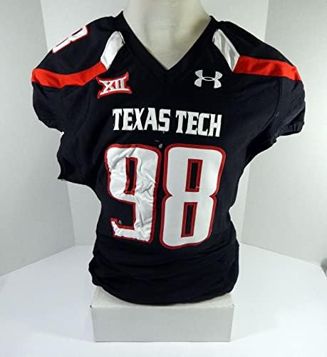 2013 Texas Tech Red Raiders Anthony Smith 98 Igra Polovna Black Jersey NP Rem 50 9 - Korištena igra College