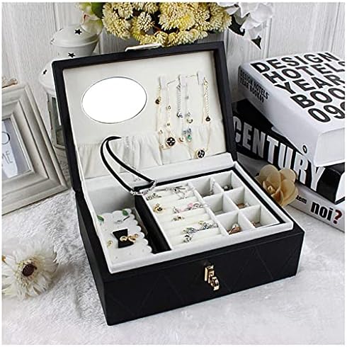 Kutija za odlaganje nakita Drvena dvoslojna nakit kutija narukvica Ogrlica za odlaganje zvona Mala kutija za nakit