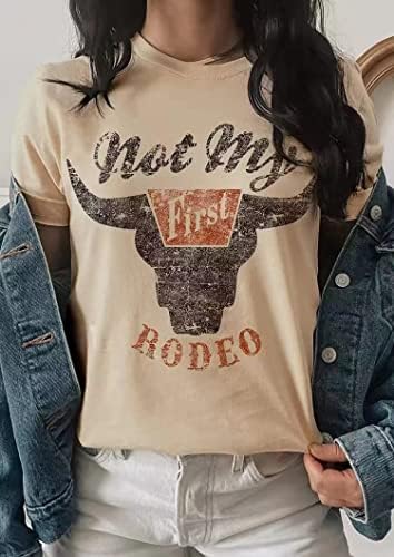 Let ' er Rip Cowboy T-Shirt Tee žene Casual Country Muzika kratki rukav Tees Tops