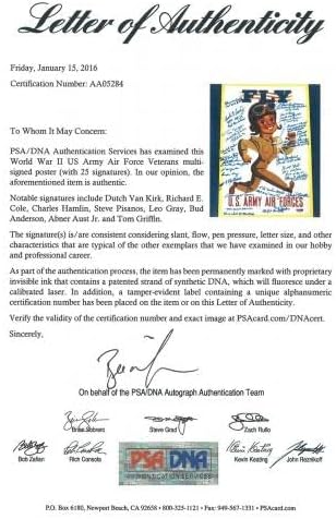 WWII US Air Force Veterans Multi potpisan 11x14 photo PSA DNA AA05284 X25 Rijetka - autogramirana fakultetska fotografija