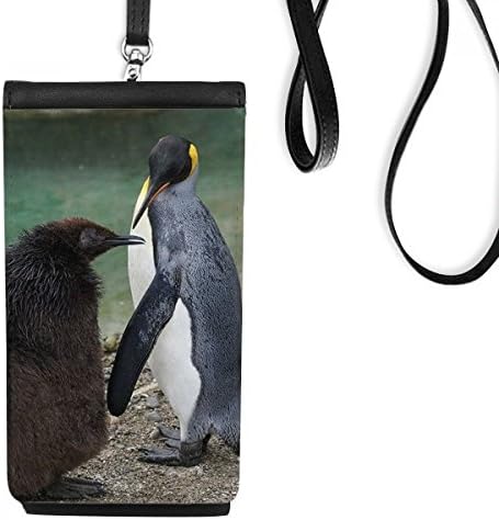 Morska hladna Antarktička pingvina nauka prirode Slika Telefon novčanik torbica Viseća mobilna torbica Crni džep