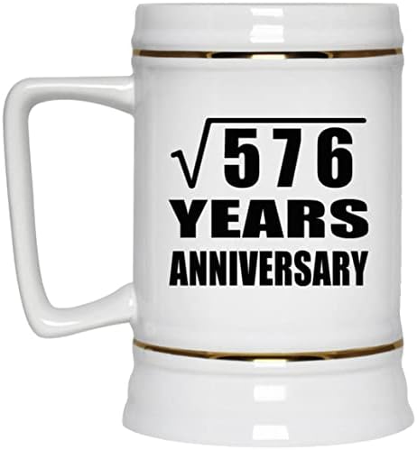 Dizajnirajte kvadratni krug od 576 godina, 226 godina, od 22oz piva Stein keramičke tankerde sa ručicom za zamrzivač, pokloni za rođendan