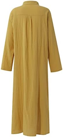 Nokmopo haljine za žene 2022. povremena pamučna posteljina prugasta kardigan lagana temperamenta nepravilna haljina