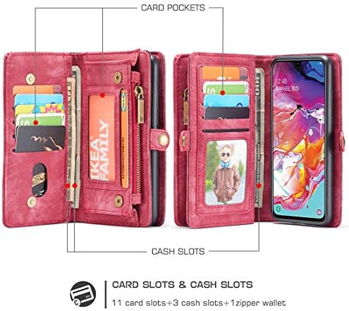 Mobilni telefon Flip Case Case za Samsung Galaxy A70 multifunkcionalni novčanik mobilni telefon kožna futrola koža Zipper & amp ;odvojiva