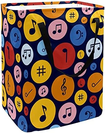 Šarena muzička nota uzorak korpe za veš velika Platnena torba za organizatore korpa sklopiva korpa za veš sa ručkama