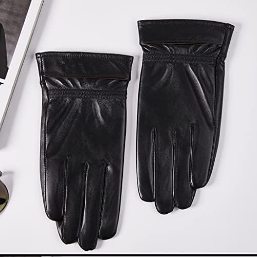N / A muške kožne rukavice Plus flis zadebljane toplo Vjetrootporne kožne rukavice za vožnju jahanjem