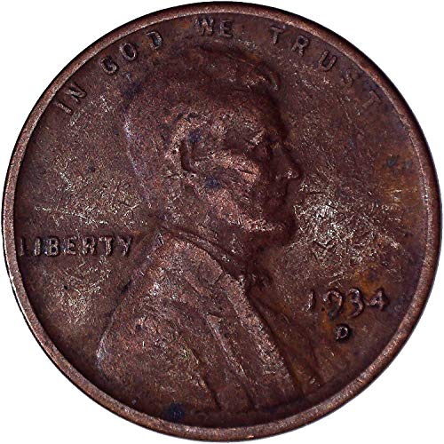 1934 D Lincoln pšenica Cent 1c vrlo dobro