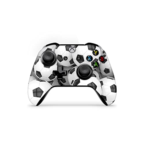 ZOOMHITSKINS Controller Kompatibilan je s Xbox One S i Xbox One X, 3M vinil naljepnice, fudbalski bijeli crni sportovi, izdržljiv,