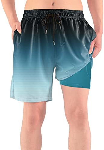 Rashmika Muške 2 u 1 Trčanje vježbanja Kratke hlače Brze suhe teretane Atletski kratke hlače sa džepovima plivajući trupce sa oblogom