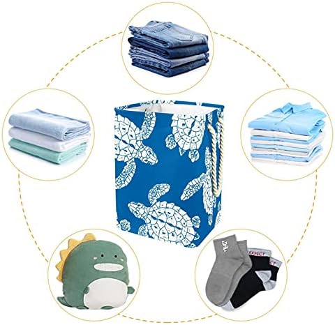 Inhomer korpa za veš morske korpe plave sklopive korpe za veš firma organizacija za skladištenje odeće za kupatilo spavaća soba spavaonica