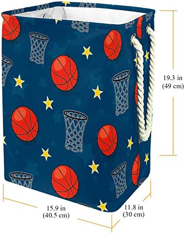 DEYYA vodootporne korpe za veš visoke čvrste sklopive košarkaške zvijezde Print Hamper za odrasle djecu Teen Boys Djevojke u spavaćim