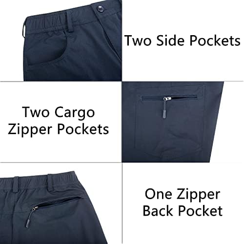 Derminpro muške gaćice za planinare za pantalone Brze suhi taktičke hlače sa džepovima elastičnih struka i patentnih zatvarača