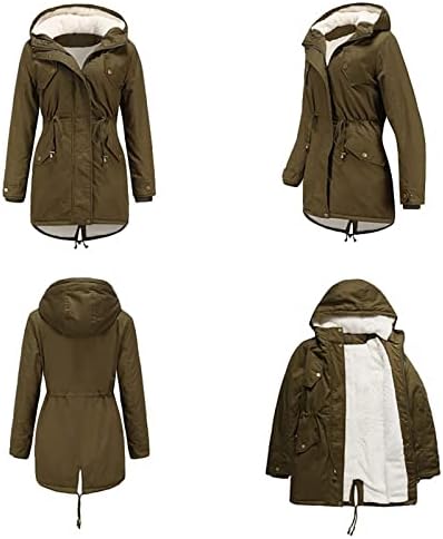 SGASY Women-ov zimski zadebljani zadebljani kaput s kapuljačom Parkas Fleece Outloward Oblikovana jakna Pamučni kaput sa džepovima