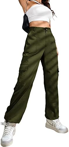 Ailsi ženska casual gaggy srednja odjeća visoka struka taktičke hlače sa džepovima